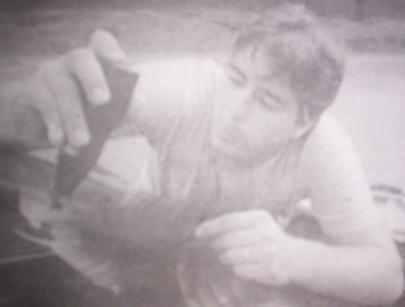 Technician drilling rock chip Houston