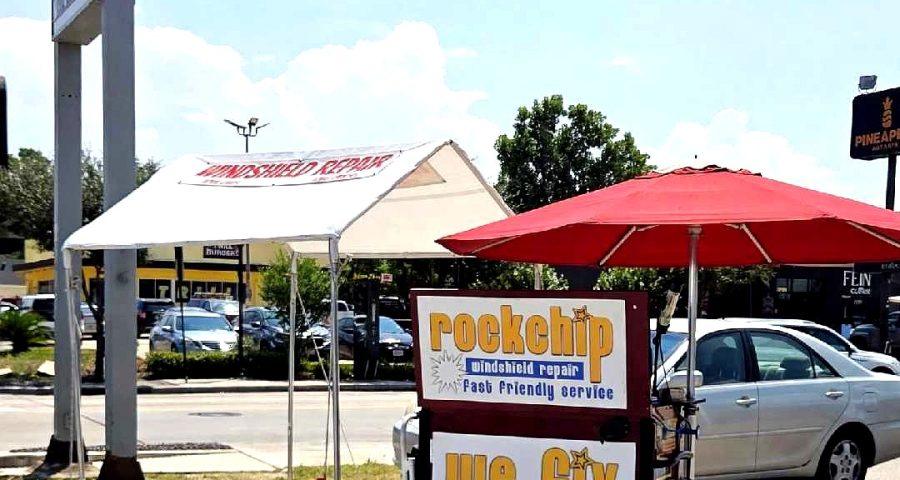 Clint's Glass windshield repair cart tent location Richmond Ave Houston TX