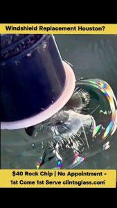Windshield replacement Houston alternative $40 chip fix photo at Clint's Glass 2107 Richmond Ave Houston TX - shop said need replacement we repaired